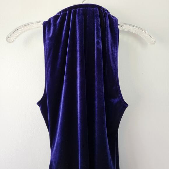 Elie Tahari Top Womens M Navy Velour Blouse Jaye Knit Evening Holiday Designer - Picture 8 of 16